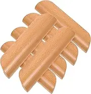 6 Pcs Solid Wood Handle Drawer Pull Handles Cabinet Handle Wooden Vanity Wood Drawers Hidden Door Closet Dresser Wooden Drawer Pull Handle Dresser Knob Wardrobe Door Handle Edge