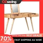 dressing table mirror acacia wood storage 112cm walnut color 3590