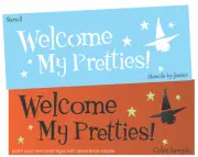 Joanie Stencil Halloween Witch Welcome Pretties Seasonal Holiday DIY Prim Signs