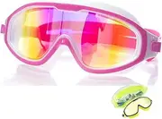 DUUKOA Swim Goggles Kids (Age 3-14) No Leak Swim Goggles Clear Vision Anti Glare Fog UV Soft Silicone Frame Adjustable Strap with Earplugs