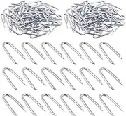 Swpeet 200Pcs 3/2" - 0.16"×1.57" Steel Wire Staples, Concrete Metal Wire Twisting Fence Tool, Fence Staple Nails, U Shaped Nails for Fencing, Wire Mesh and Woven Fencing