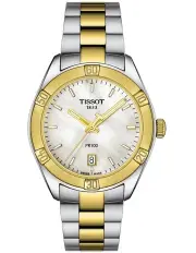 [Tissot] PR 100 Sport Chic T1019102211100 Watch in Pearl Grey/Yellow Gold