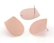 1 pair Earring Stud Posts Semi circle raw copper25mm 3729