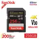【SanDisk 晟碟】[全新版 再升級] 256GB Extreme PRO SDXC 4K V30 記憶卡 200MB/s(原廠有限永久保固)