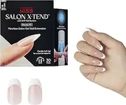 KISS Salon X-tend, Press-On Nails, Nail glue included, Pure', Light White, Medium Size, Oval Shape, Includes 30 Nails, 5Ml Led Soft Gel Adhesive, 1 Led Lamp, 1 Prep Pad, 1 Manicure Stick, 1 Mini File