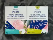 2 Boxes TAMPAX Pure Tampons Regular + Super Absorbency Unscented, Sealed 32ct