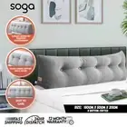 SOGA 180cm Silver Triangular Wedge Bed Pillow Headboard Bedside Tatami Cushion