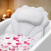 RUVINCE Bath Pillow Ergonomic Luxury bathtub pillow with head,Neck, Shoulder and back support, 4D bath pillows for tub with 6 Powerful Suction Cups, Fits all Bathtub, Spa Tub, Hot Jacuzzi