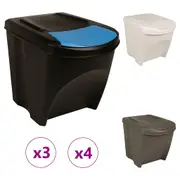 Stackable Garbage Bin Boxes Rubbish Bin Can Anthracite Polypropylene vidaXL