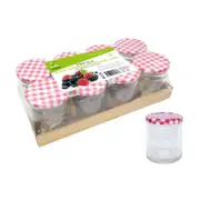 32x 450ML Glass Preserving Jar Jam Honey Storage Container Screw Lid Can Clear Mason