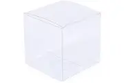 My Decorations 50 Pack Of 7Cm Clear Pvc Plastic Folding Packaging Small Rectangle/Square Boxes For Wedding Jewelry Gift Party Favor Model Candy Chocol