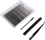 Mikinona Individual Eyelashes Kit Lash Clusters Diy Lash Extension Tools Curved Tweezers Makeup Kit