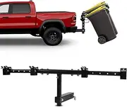 EXODIOS Trash Can Hauler for Double Can, Adjustable Hitch, Fits Truck/UTV/ATV/Lawn Tractors/Cars/Trailer with 2" Hitch Receiver