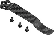 Luxury Carbon Fiber Knife Replacement Clip - 1 Piece 3-Hole Titanium Alloy Deep Carry Pocket Back Clip with Screws for Spyderco PM2, Manix, Delica, and More