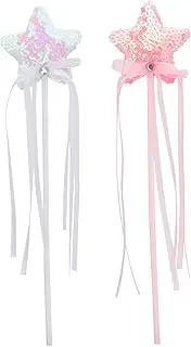 JOINPAYA Fairy Toys for Children 2 Pack Stage Performance Wand Toy Decorative Fairy Wands Heart and Crown Shining for Parties Dress up Halloween