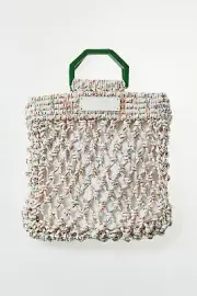 Urban Outfitters HVISK Merge String Tote Bag White Multi (One Size) NEW W TAG