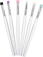 FRCOLOR Silicone Flat Head Brush Set for Eye Makeup Small Eyeshadow Curler Tool