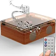 Versatile CD Player, 2000mAh Rechargeable Bluetooth Retro Stereo System with Remote Control and Transparent Protective Cover, Built-in Speakers, Desktop Music Player for Sports, Study, Work Brown