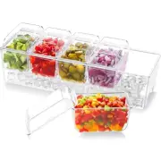 Ice Chilled Condiment Caddy with 5 Containers2.5 cup, Condiment Server with S...