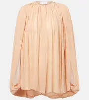 [Stella McCartney] Stella McCartney Draped silk chiffon blouse AU 14 beige