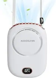 CWNOTBHY Portable Neck Fan, Mini Hanging Neck Fan with Adjustable Lanyard and Bracket, USB Rechargeable Hands Free 3 Wind Speed Personal Fan for Indoor Outdoor (White)