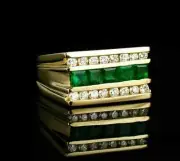 Men's 3Ct Princess Cut Lab Created Emerald Wedding Ring 14K Yellow Gold Plated