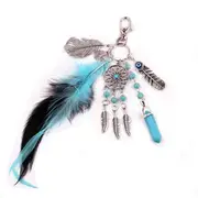 2Pcs Tassel Feather Keychain Key Ring Bags Pendant