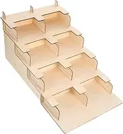 4Tier Greeting Card Display Stand Wooden Rack for Stickers Postcards Brochures Minimalist Design Space Saving Tabletop Holder for Organized Sorting and Easy Access