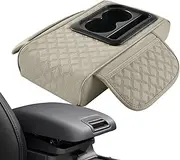 Arm Rest Cover for Car - Armrest Cover Leather Cup Holder,Cell Phone Holder, Arm Rest Covering Protector for Center Console, Car Interior Accessories