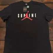 Supreme x Jordan T-Shirt Black FW15 Size XL NEW AUTHENTIC