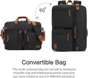 YEHOVRIA Convertible Briefcase Backpack 17 Inch Laptop Bag for Travel