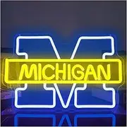 Sign Lamp Michigan Neon Signs LED Light Wall Decor USB Dimmer Switch for Man Cave Bar Store Club Bistro 23.5cm×38cm(B)