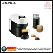 Breville Nespresso Vertuo Pop Coffee Machine with Milk Frother Coconut White *AU