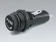 Sato Parts F-4000-B 3AG Fuse Holder, Medium Profile Panel Mount w/Screw Cap
