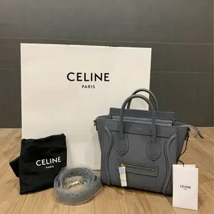 [二手] 【全新品】 CELINE囧包Luggage nano炭灰色