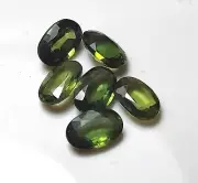 6x4mm Natural Green Sapphire Faceted Gemstone Oval Cut from Natural Rough