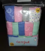 NEW GIRLS CAT & JACK 14 PACK BIKINI UNDERWEAR SIZE 14