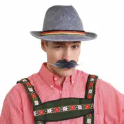 Oktoberfest Grey Fedora Hat - Adult One Size (60cm)