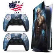 PS5 Disc Version Console & Controller Vinyl Skin Decal Wrap Zeus Lightning