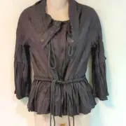 NWT Ryu Crinkle Coated Peplum Jacket S