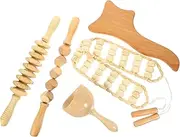 Natural Wood Foot Massager Set 5pcs Acupressure Stick Massager for Foot Leg Hand Massage Sturdy and Comfortable