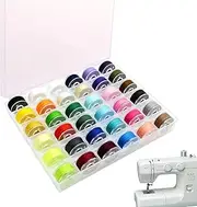 36PCS Sewing Machine Bobbin Threads with Bobbin Multi Colored Bobbins for Sewing Machine with Storage Case Bobbins Suitable for/Babylock/Janome/Brother/Singer/Elna Embroidery Machine
