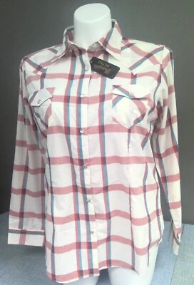 NWT Wrangler Retro Pearl Snap Button Up Long Sleeve Plaid Women's XL
