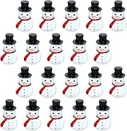 Toddmomy Mini Snowman Figurines 30pcs Christmas Resin Snowman with Top Hat Mini Dollhouse Snowman for Christmas Party Desktop Decoration(Black) Christmas Snowman Figurines