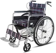 Wheelchair Toilet Commode Bariatric with Wheels and Detachable Bucket Portable Manual Wheelchair for Adults Elderly Handicapped