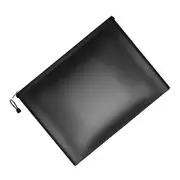 Black Fireproof Waterproof Document Envelope File Folder Cash Pouch Document Bag
