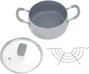 Japanese Deep Fryer Pot Dual Handle Mini Frying Pot With Lid And Oil Drip Drainer Rack for Kitchen Home Use Aluminum Alloy