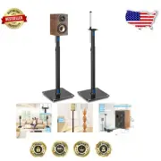 Audiophile-Grade Adjustable Speaker Stands with Glass Base and Protective Feet