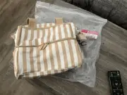 Thirty One Dual Compartment Lunch Box Warm Sand Stripe Insulated