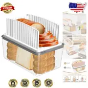 2-in-1 Bread Slicer and Box - Adjustable Slicing Guide with Crumb Tray